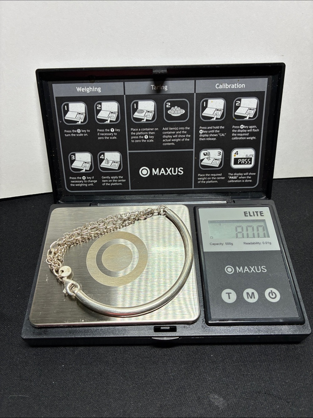 925 Sterling Silver Multi-Strand Chain, Half Cuff Bangle Bracelet